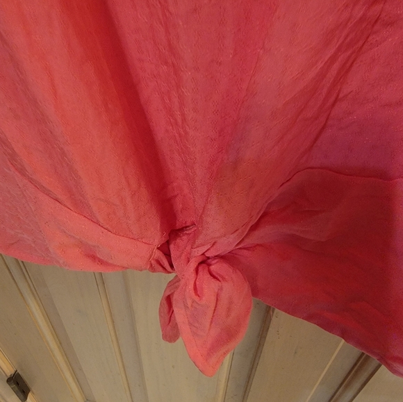 Womens Plus Sz XXL Peach Tie Front Shirt Buffalo David Bitton - Picture 8 of 9